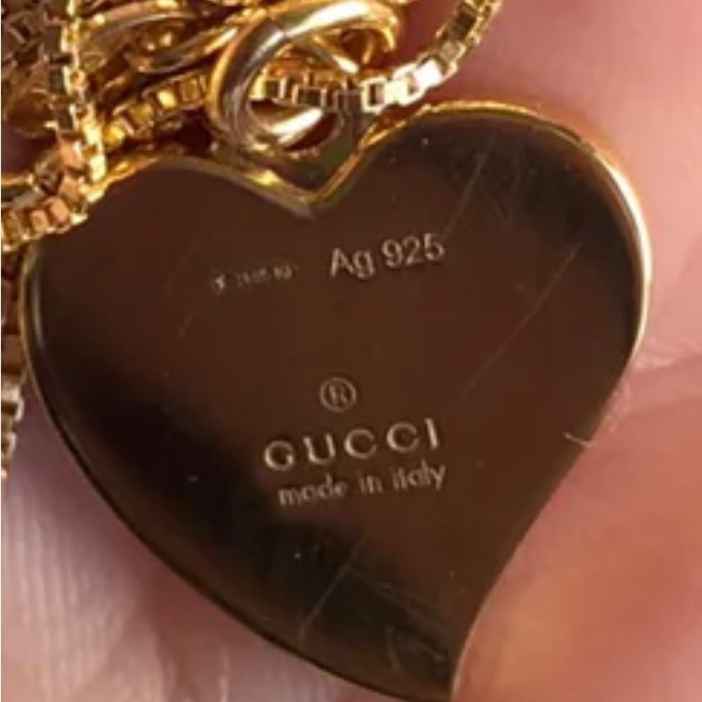 Authentic Small-Medium Gucci Heart Red Enamel Pen… - image 7